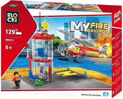 Produktbild von Klocki MYFIREBRIGADE Strażnica i helikopter 129 el.