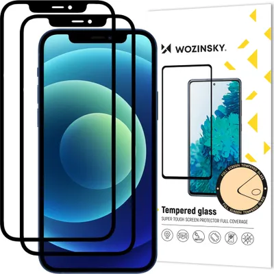 Produktbild von Wozinsky Set 2X Superstarke Voll Kleben Gehärtetes Glas Für Bildschirm Mit Rahmen Fall Freundlich Iphone 12 Pro Max Schwarz