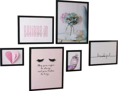 Produktbild von 6er Set Bilderrahmen 40x50cm 30x40cm 18x24cm Schwarz Einzelrahmen Posterrahmen