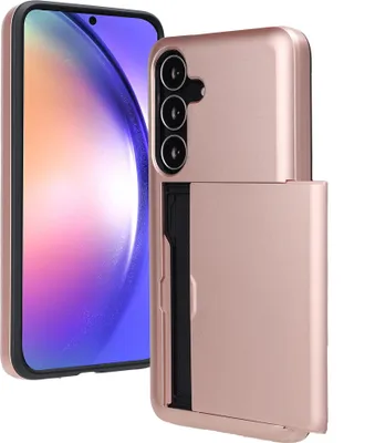 Zdjęcie produktu dla imoshion Backcover z uchwytem na kartę do Samsung Galaxy S25 FE - różowe złoto