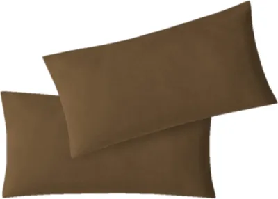 Produktbild von Kissenbezug Hülle Doppelpack mit Reißverschluss 40 x 60 cm Jersey Schokobraun