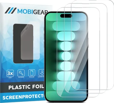 Produktbild von Mobigear iPhone 15 Pro Max Displayschutz Schutzfolie - Hüllenfreundlich (3er Pack)