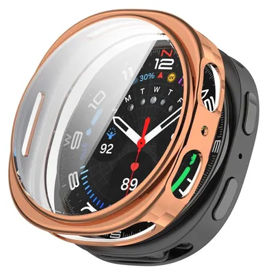 Image de Pour Samsung Galaxy Watch 8 44mm Electroplated Full Cover TPU Smart Watch Cover Protection Rose Gold