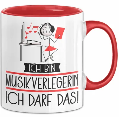 Produktbild von Geschenk für Musikverlegerin Tasse Lustige Geschenkidee Geburtstag Ich Bin Musikverlegerin Ich Darf Das (Rot)