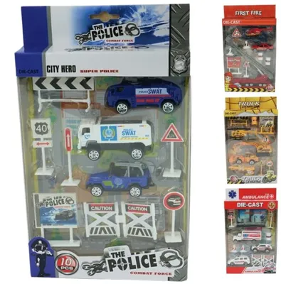 Productafbeelding van Speelgoedautoset Hulpdienstvoertuigen 10-delig Assortiment