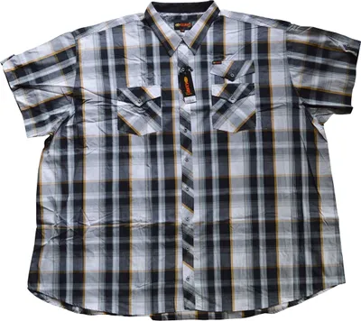 Produktbild von Übergrößen Kurzarm Hemd KAMRO Schwarz Grau Beige kariert 5XL