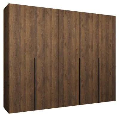 Produktbild von MEBLE KRYSPOL, Kleiderschrank, Schrank 250x202x52, Warmia-Nuss, Griff Schwarz