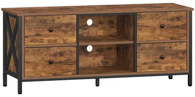 Produktbild von TV-Möbel – TV-Schrank – TV-Möbel – Unterhaltungsmöbel – TV-Kommode – Vintage, braun-schwarz – 120x40x50 cm