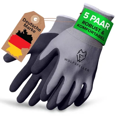 Produktbild von Arbeitshandschuhe Größe 7, 5 Paar, Nitrilbeschichtung, für Garten