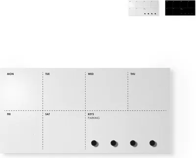 Produktbild von Magnetische Wand-Organizer mit Schlüsselbrett und Wochenplaner - Grau
