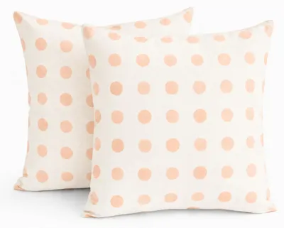 Kissenbezüge 2er-Set 45x45 cm Kreis-Muster Orange weich waschbar