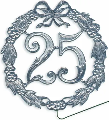 Immagine prodotto di Demmler 1230250192 Anniversario numero 25 - Ø 13 cm, filo metallico, argento