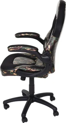 Obrázek produktu pro Kancelářská židle HWC-K13, otočná herní židle, ergonomická, nastavitelné područky, Imitace kůže  maskáčová černá