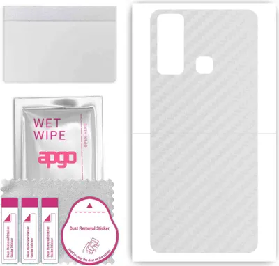 Produktbild von apgo Rückseite Schutzfolie, Skin, kompatibel mit Vivo Y30i, Hinten Displayschutzfolie aus Vinylfolie, kratzfest, einfache Montage - Transparenter Kohlenstoff