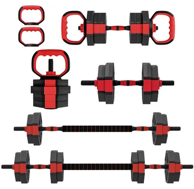 Produktbild von 6-in-1 Hantelset Kurzhantel Set Kurzhanteln Langhanteln verstellbar 15 KG für Krafttraining Zuhause
