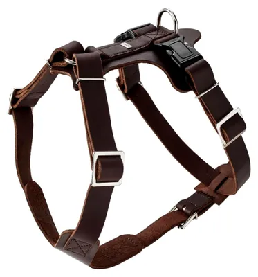 Produktbild von Hundegeschirr aus Leder, M-L/1, dunkelbraun