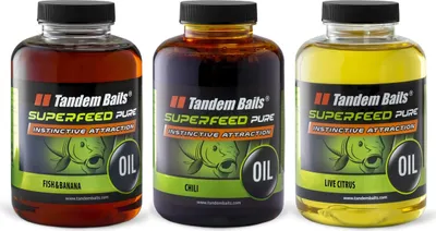 Produktbild von Tandem Baits 3-Pack SuperFeed Pure Oil Fruit Mix Öl Fruchtaroma, Lockstoff Karpfen Angeln ohne Mühe, Boilie-Öl Köder Große-Fische-Angeln, Karpfenzubehör Profis & Hobby-Angler 3 x 500 ml