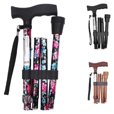 Productafbeelding van PEPE Mobility inklapbare wandelstok, geschikt voor zowel dames als heren, met bloemendecor