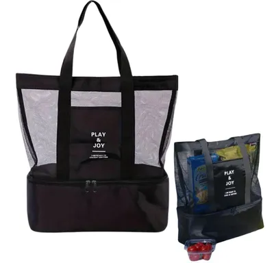 Immagine prodotto di Camerazar LUNCH BOX borsa termica da spiaggia a tracolla doppia nera
