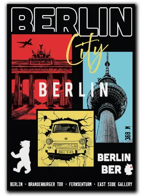 Produktbild von United1871 Berlin Souvenir Magnet für Kühlschrank und Metallflächen, Andenken und Berlin Geschenk, Deutschland Deko