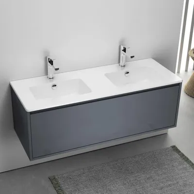 Zdjęcie produktu dla Umywalka loftowa z szafką dolną, szerokość 120 cm, 1 szuflada