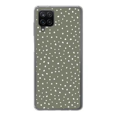 Produktbild von MuchoWow® Handyhülle Schutzhülle Hülle für Samsung Galaxy A12 Polka dots - Grün - Weiß Silikon Softcase Handy Hülle - Bild