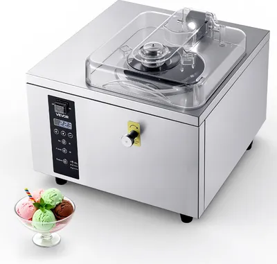 Zdjęcie produktu dla VEVOR Komercyjna maszyna do lodów 500 W, 5 l/h, maszyna do lodów z cylindrem ze stali nierdzewnej o pojemności 2,8 l (304) i samoczyszczącym panelem sterowania LED oraz wysoką wydajnością dla barów z przekąskami i restauracji