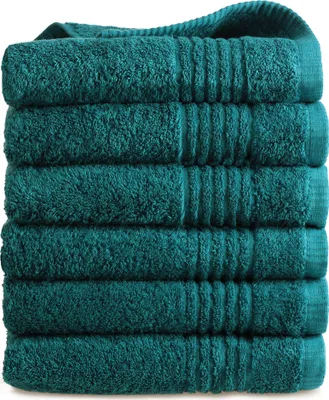 Produktbild von PHLOX Handtücher Set - 6 Teilig - 100% Baumwolle 600 g/m² - 50x100 cm - Frottee, Weich - Türkisblau