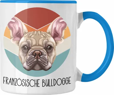 Produktbild von Trendation - Französische Bulldogge Besitzer Tasse Geschenk Lustiger Spruch Geschenkidee Französische Bulldogge Mama Papa (Blau)