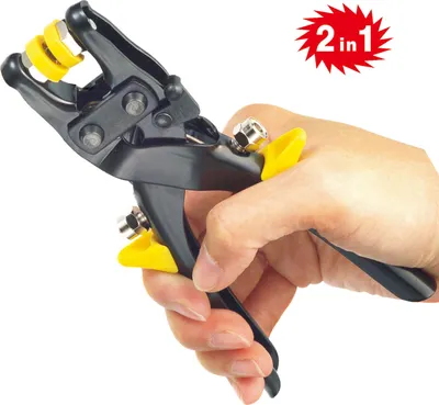 Produktbild von 2 in 1 Druckknopfzange / Ösenzange Ösenpresse + Druckknöpfe Installations-Set