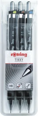 Produktbild von Feinminenstift Tikky 3er-Set 0,35;0,50; 0,70 schwarz Packung mit 12 Stück