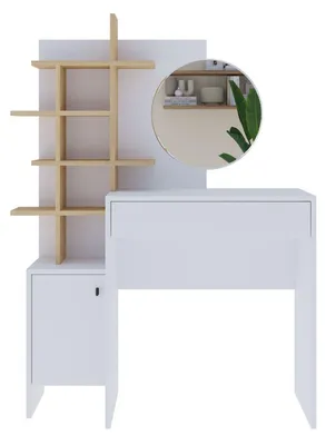 Immagine prodotto di Tavolo da trucco in legno "Mup" 105 x 35 x 151 cm - Bianco
