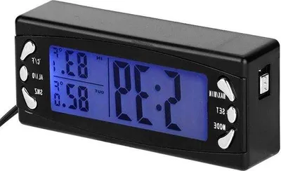 Obrázok produktu pre Digitálne hodiny do auta s LCD displejom na zobrazenie teploty, 12 V, s funkciou budíka