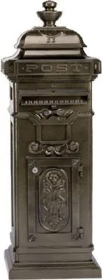 Image de Casa Padrino Boîte aux lettres sur pied Art Nouveau antique couleur bronze Boîte aux lettres Mod4 - Boîte aux lettres à colonne - modèle lourd !