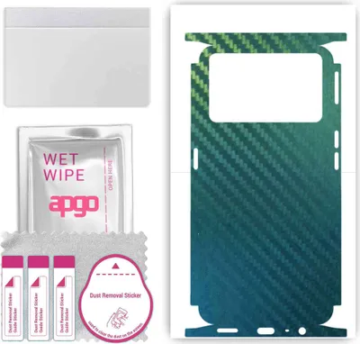 Produktbild von apgo Rückseite + Seiten Schutzfolie, Skin, kompatibel mit Oppo K9 Pro 5G, Hinten Displayschutzfolie aus Vinylfolie, kratzfest, einfache Montage - Kohlenstoff-Chamäleon CAKA1