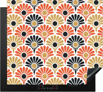 Produktbild von KitchenYeah© Herdabdeckplatte Blumen - Japan - Muster , 58x51cm, Küche Deko, Glaskeramikkochfeld Herdabdeckung, Abdeckplatte fùr Kochfeld