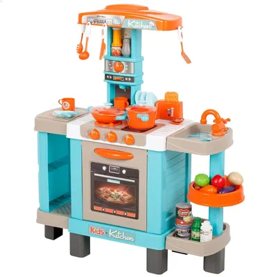 Produktbild von Spielzeugküche Kinderküche Spielküche - 78 x 28 x 87 cm - Mit Licht und Geräuschen - 30 Zubehörteile - Ab 3 Jahren