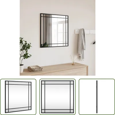 Zdjęcie produktu dla Lustro ścienne Living Store czarne 50x50 cm kwadratowe żelazo