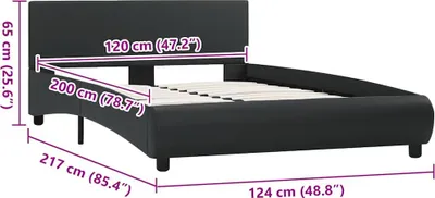 Produktbild von vidaXL Bett mit LED-Beleuchtung ohne Matratze Schwarz 120x200 cm