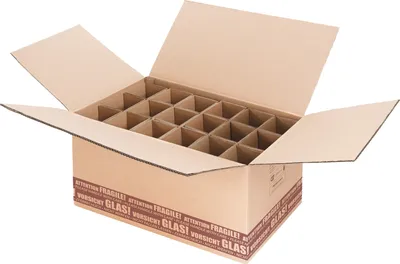 Produktbild von 15 x Flaschenversandkarton Flaschenkarton für 18 Flaschen 370x620x310 mm PTZ