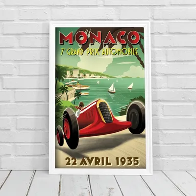 Produktbild von Poster - Canvas - Leinwand - 21 cm x 29,7 cm - Fotoposter - Leinwandkunst - Autmobile Monaco Grand Prix