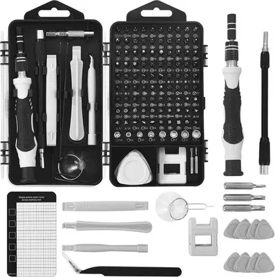 Productafbeelding van Gereedschapsset 122-in-1 voor Precisietechniek - Mini Schraubendraaierset voor Mobiele Apparaten, Tablets en Elektronica
