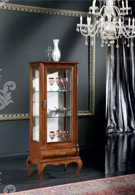 Image de Meubles en bois Vitrine en verre Armoires Salon Meubles classiques Vitrine Armoire