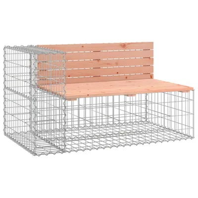 Image de vidaXL Banc de jardin en gabions 122x71x65,5 cm Bois massif Douglas
