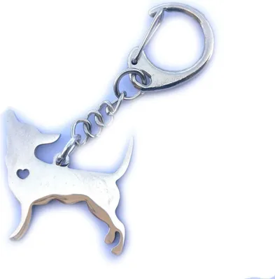 Produktbild von Chihuahua Hund mit Herz Schlüsselanhänger Miniblings Anhänger Edelstahl