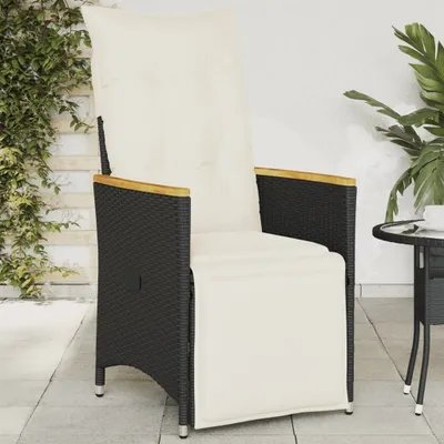 Produktbild von Möbel Gartensessel Verstellbar mit Kissen Schwarz Poly Rattan - Gartenstühle 365664