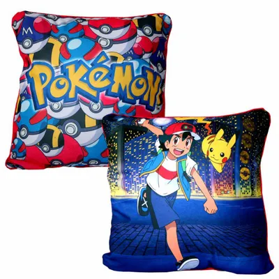 Produktbild von Ash & Pikachu | Pokemon | 40 x 40 cm Deko-Kissen | Wende-Motiv