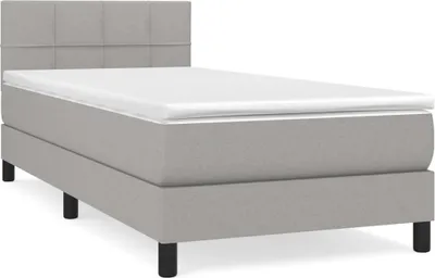 Produktbild von vidaXL Boxspringbett mit Matratze Hellgrau 100x200 cm Stoff