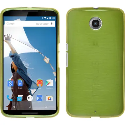Produktbild von PhoneNatic Case kompatibel mit Google Nexus 6 - pastellgrün Silikon Hülle brushed + 2 Schutzfolien