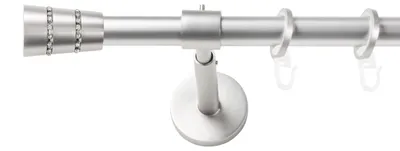 Produktbild von SN Deco Gardinenstange Rennes, 19 mm, 1-läufig, Stahl, Komplett-Set mit Ringen, geschlossener Träger, 120 cm, chrom matt